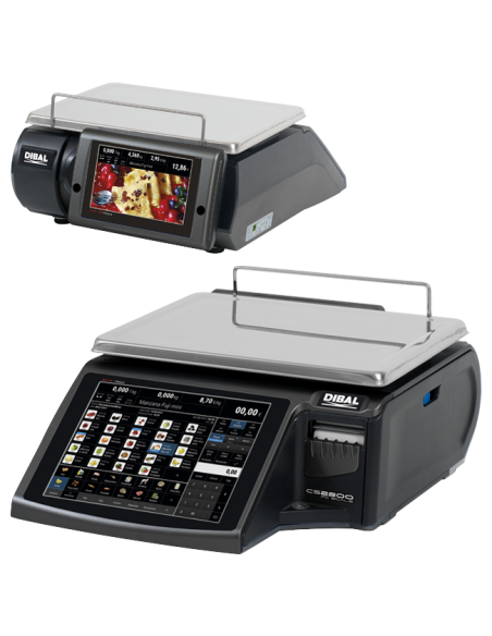 Balanza PC Dibal CS-2255 plana con impresora de etiquetas o tickets de 2"